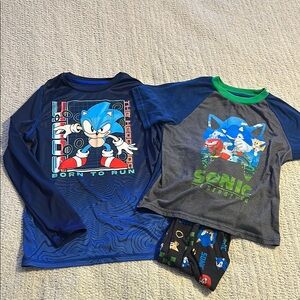 Sonic the Hedgehog Shirt and jammies lot